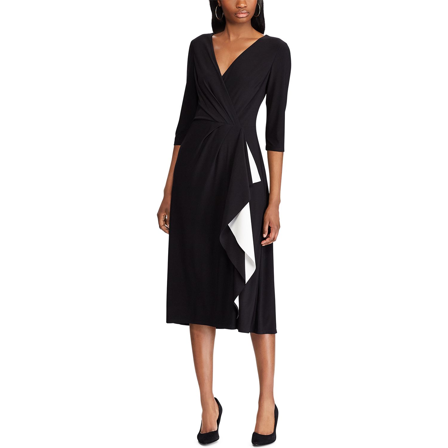 women's chaps surplice midi dress