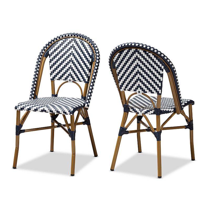 Baxton Studio Celie 2-Piece Dining Chair Set, White