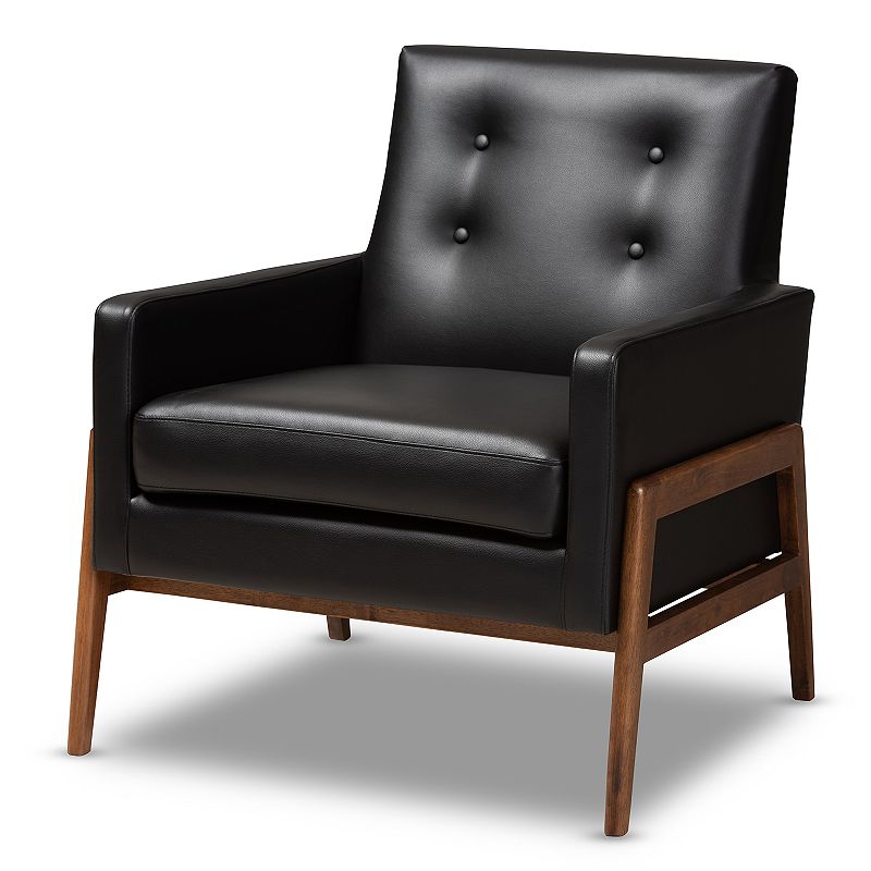 Baxton Studio Perris Accent Chair, Black
