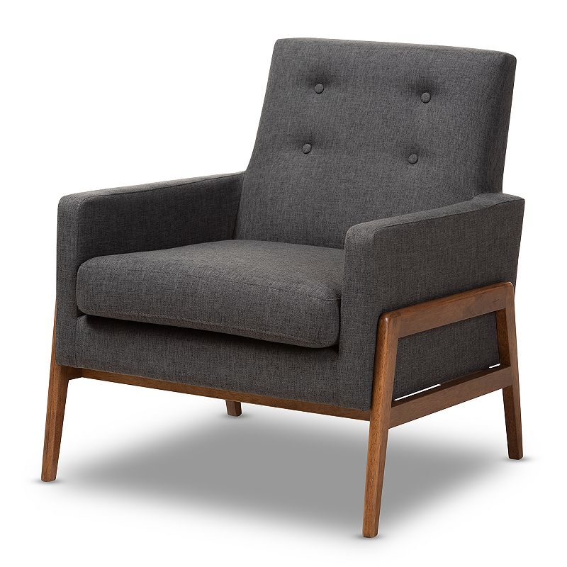 Baxton Studio Perris Accent Chair, Grey