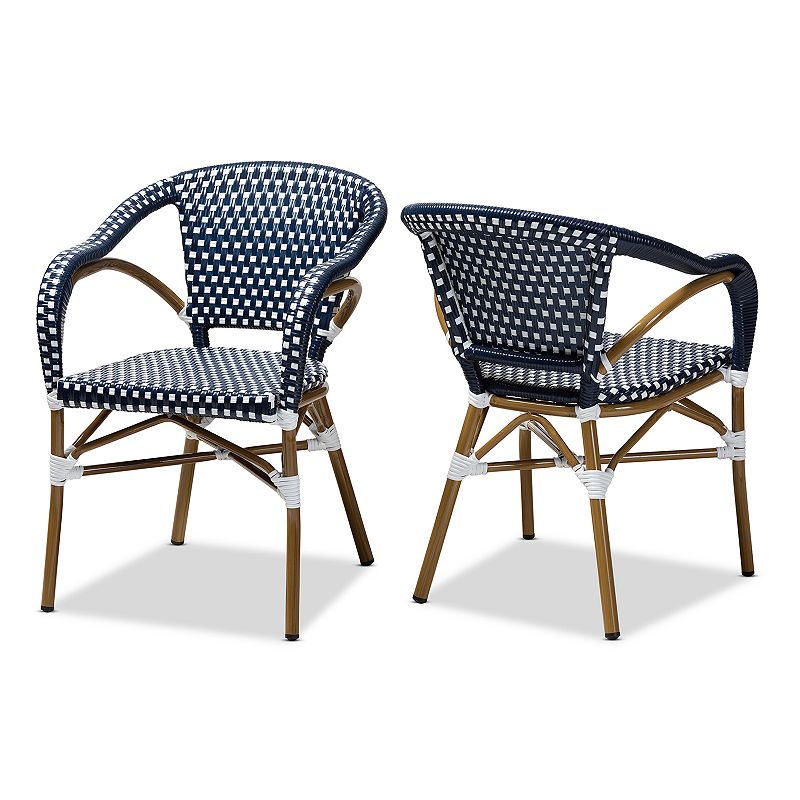 Baxton Studio Eliane 2-Piece Dining Chair Set, Blue