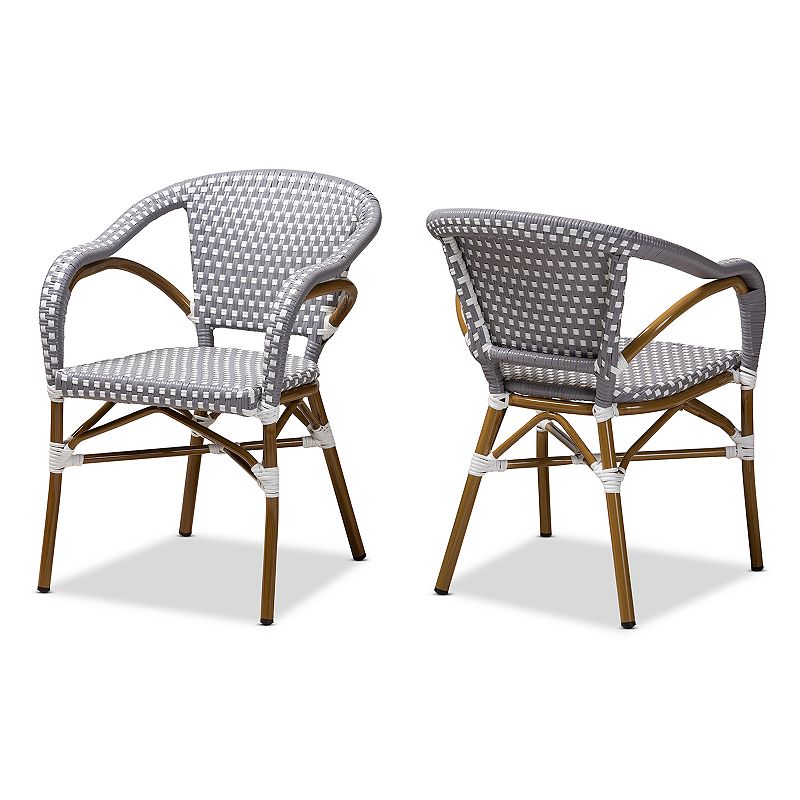 Baxton Studio Eliane 2-Piece Dining Chair Set, Grey