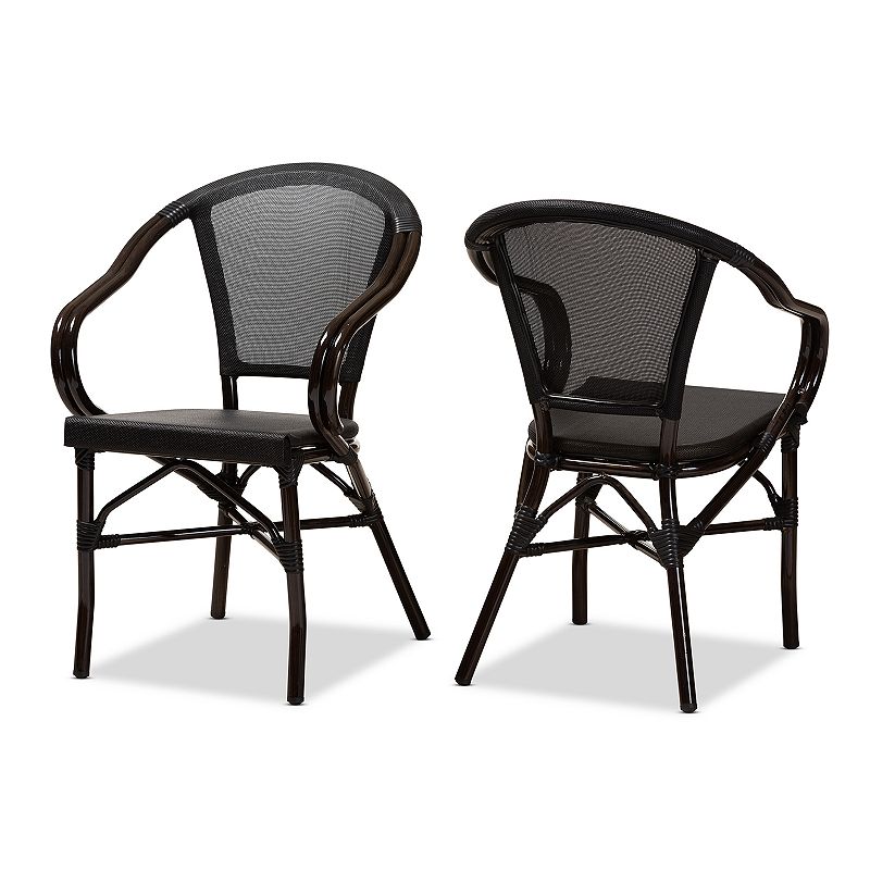 Baxton Studio Artus 2-Piece Dining Chair Set, Black