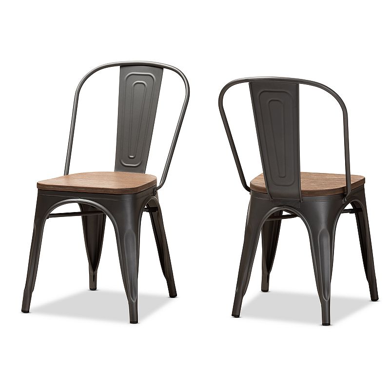 61390218 Baxton Studio Henri Dining Chair 2-piece Set, Grey sku 61390218