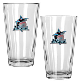 Miami Marlins 2 pc Pint Glass Set