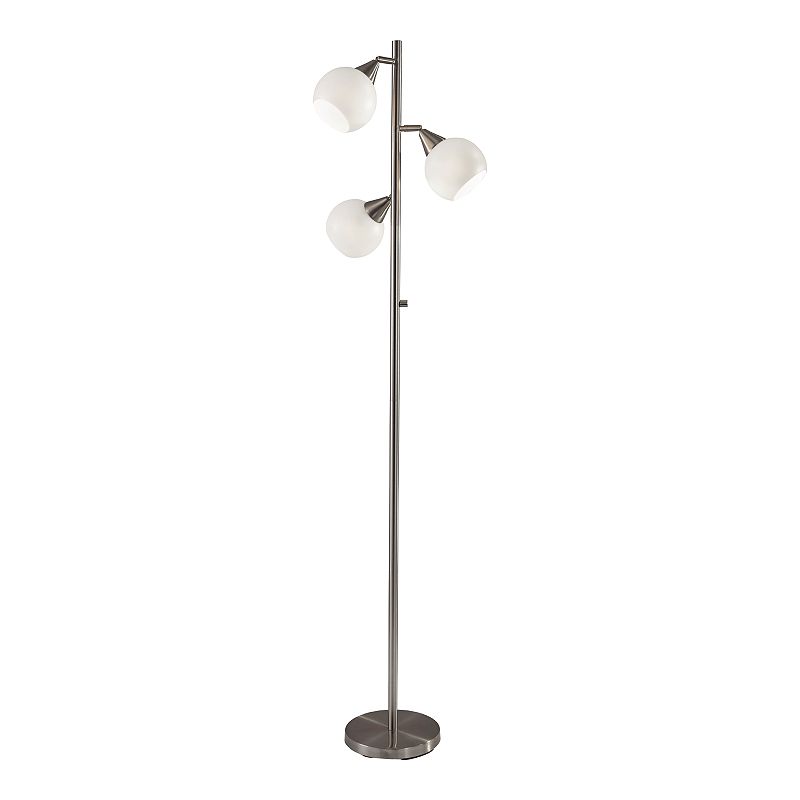 ADESSO Phillip 3-Light Floor Lamp, Grey