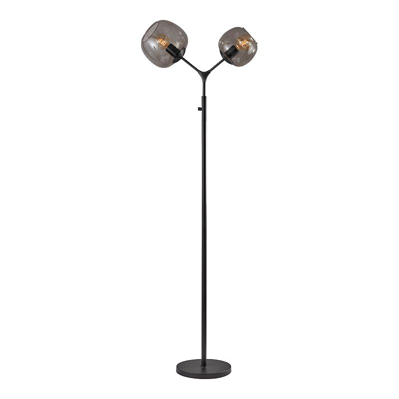 ADESSO Ashton 2-Light Edison Bulb Floor Lamp, Black