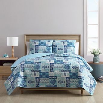 VCNY Home Patchwork Sea Life Quilt Set