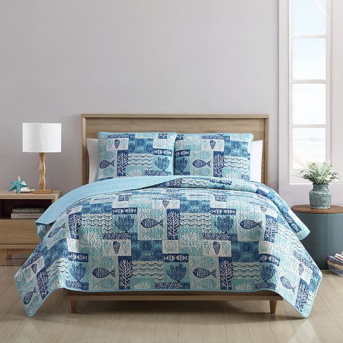 VCNY Home Patchwork Sea Life Quilt Set
