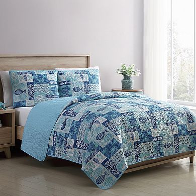 VCNY Home Patchwork Sea Life Quilt Set