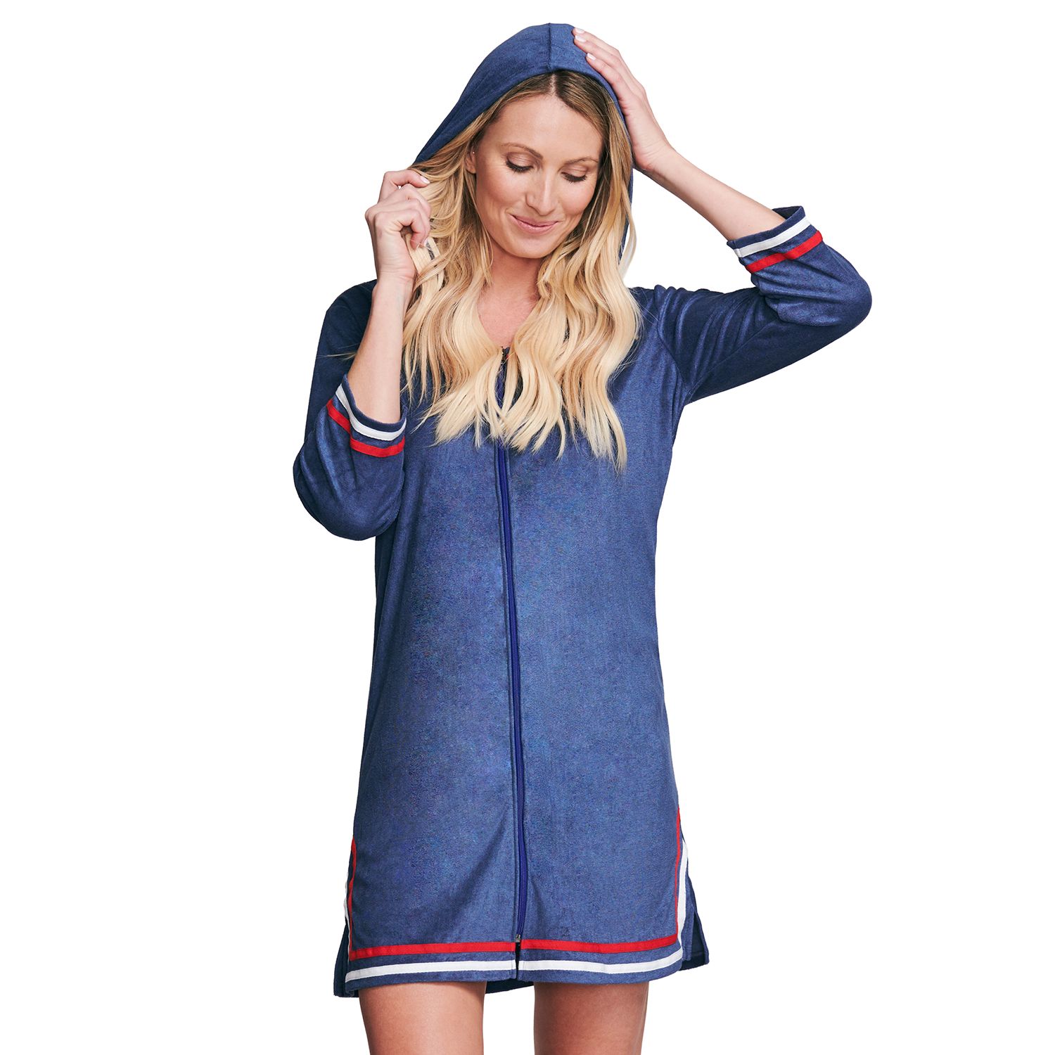 women's hooded terry cover up