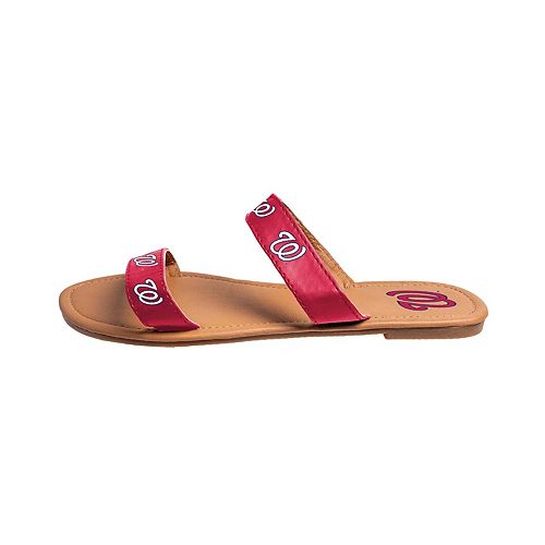 Women S Washington Nationals Slide On Double Strap Sandals