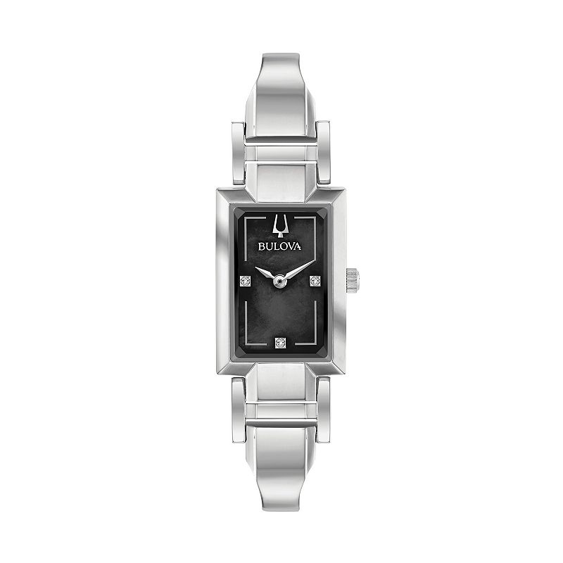 Bulova Women's Diamond Accent Half-Bangle Watch - 96P209, Size: Small, Silvertone