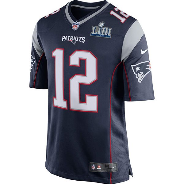 Men's Nike New England Patriots Tom Brady Super Bowl LIII Game Replica Jersey