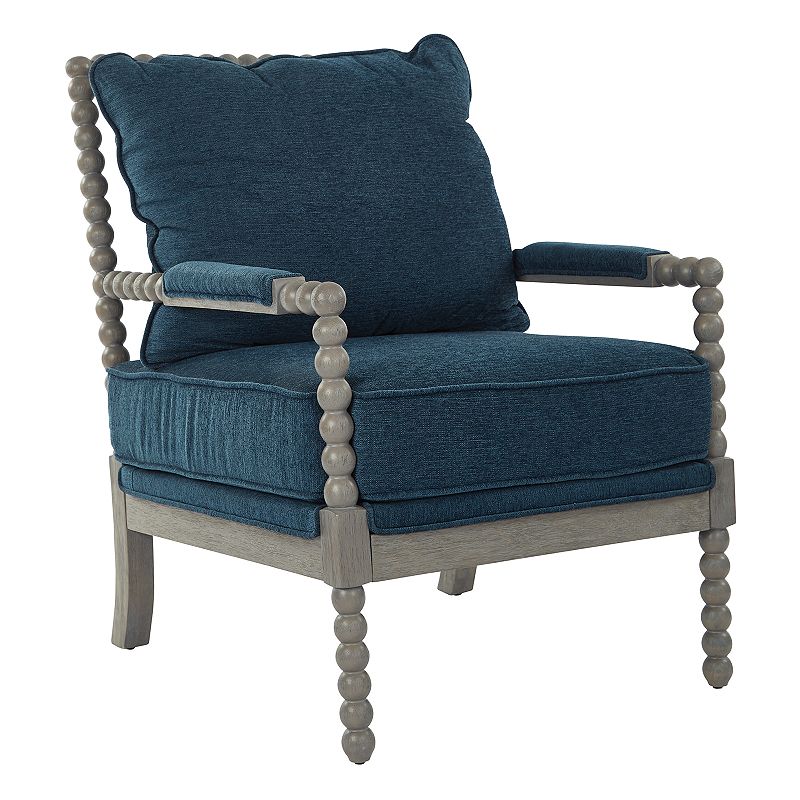 OSP Home Furnishings Abbot Accent Chair, Blue
