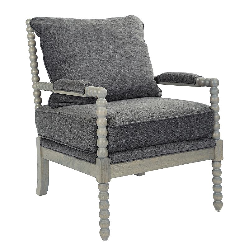 OSP Home Furnishings Abbot Accent Chair, Grey