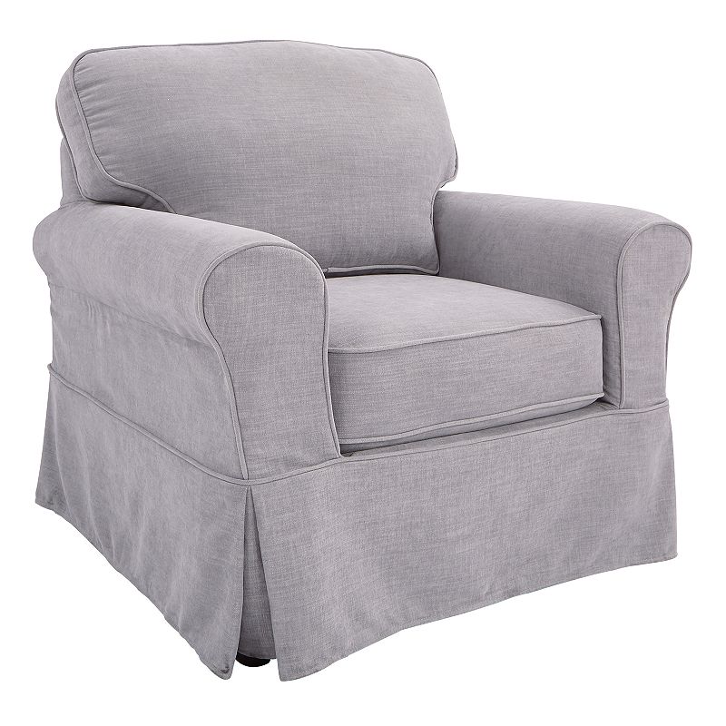 OSP Home Furnishings Ashton Slipcover Arm Chair, Grey