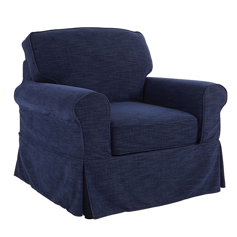 OSP Home Furnishings Ashton Slipcover Arm Chair, Blue