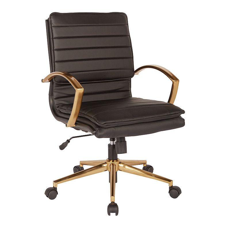 27873595 OSP Home Furnishings Faux Leather Desk Chair, Blac sku 27873595