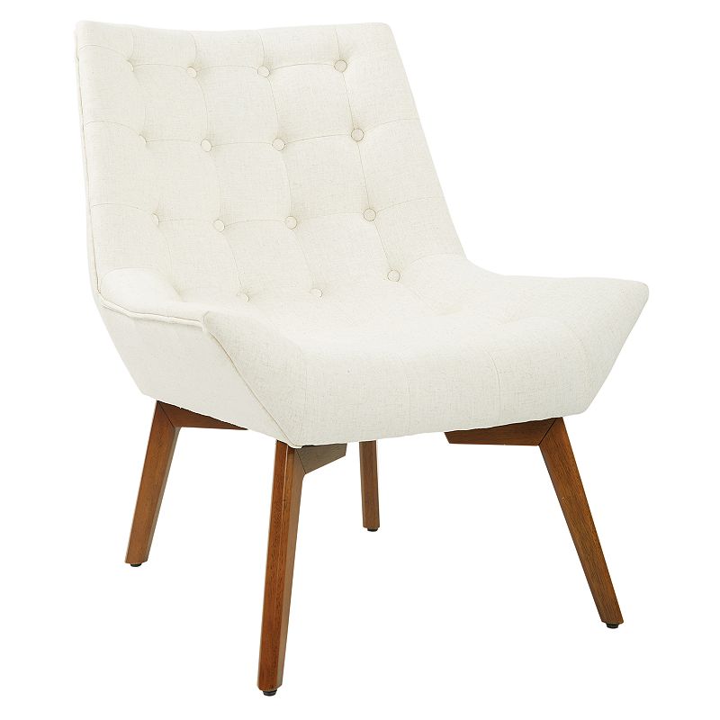OSP Home Furnishings Shelly Tufted Accent Chair, White