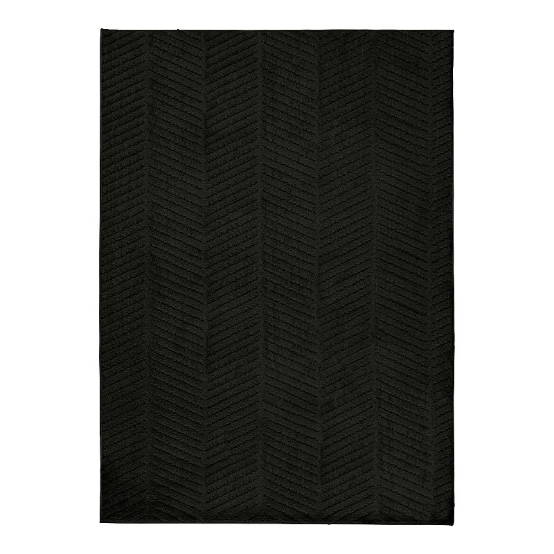 The Big One Solid Shag Rug, Black, 10X15 Ft
