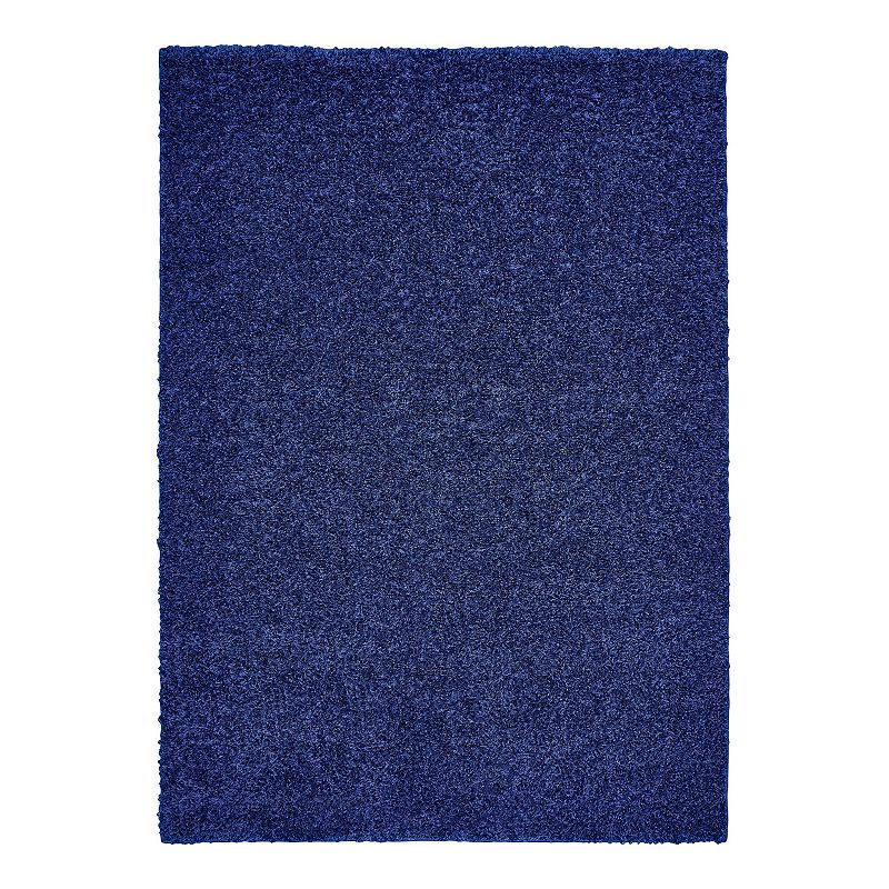 The Big One Solid Shag Rug, Blue, 4X6 Ft