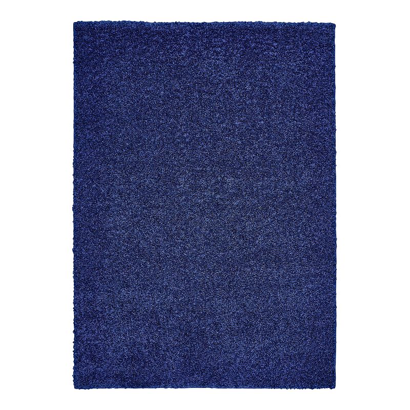 The Big One Solid Shag Rug, Med Blue, 10X15 Ft