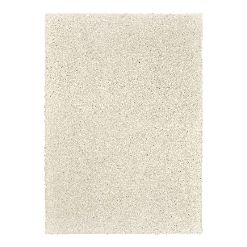 The Big One Solid Shag Rug, White, 10X15 Ft