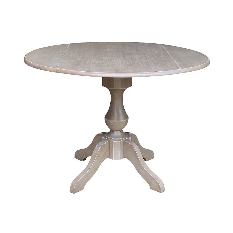 International Concepts Kayden Drop Leaf Pedestal Table, Grey