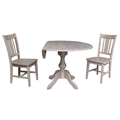 International Concepts Camille Pedestal Table & Chairs 3-pc. Dining Set