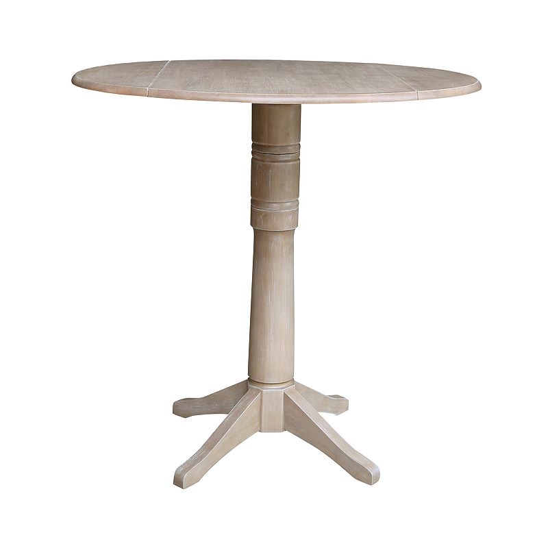 International Concepts Alexandra Drop Leaf Pedestal Table, Grey