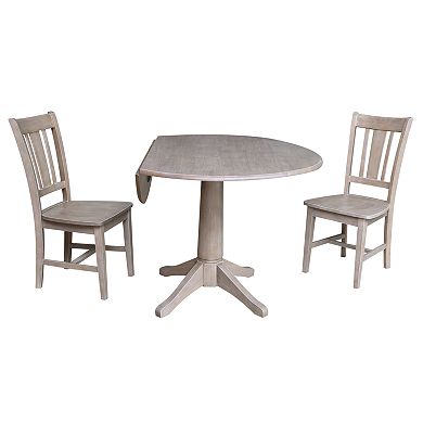 International Concepts Jayden Pedestal Table & Chairs 3-pc. Dining Set