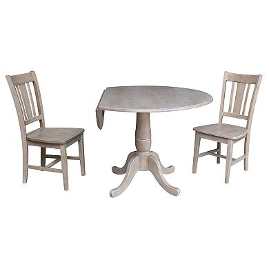 International Concepts Jordan Pedestal Table & Chairs 3-pc. Dining Set