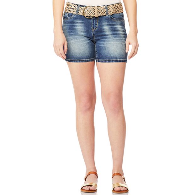 Juniors WallFlower Legendary Belted High Rise Shorts