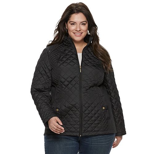 Plus Size Weathercast Multi Quilted Modern Moto Jacket