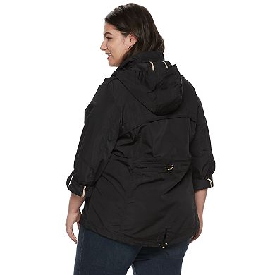 Plus Size Weathercast Hooded Roll-Tab Anorak Jacket