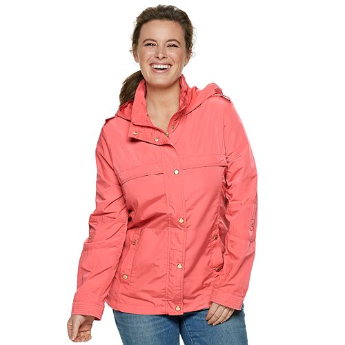 Plus Size Weathercast Hooded RollTab Anorak Jacket