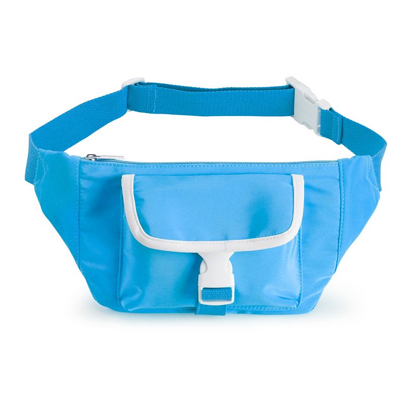 SO Colorblock Clip-Front Fanny Pack, Blue