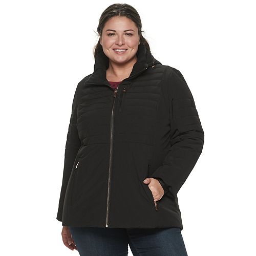 Plus Size ZeroXposur Quilted 4-Way Stretch Heavy Puffer Jacket