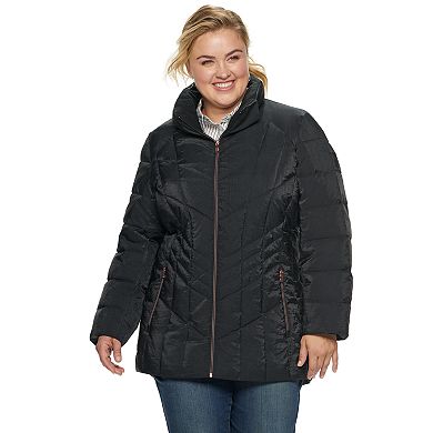 Plus Size ZeroXposur Shimmer Heavyweight Quilted Puffer Jacket