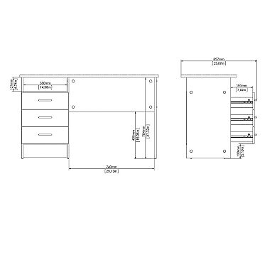 Tvilum Desk with 4 Drawers