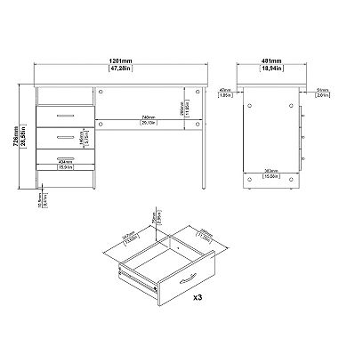 Tvilum Desk with 4 Drawers