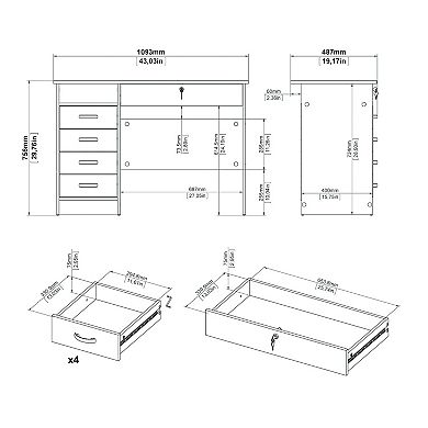 Tvilum 5-Drawer Desk