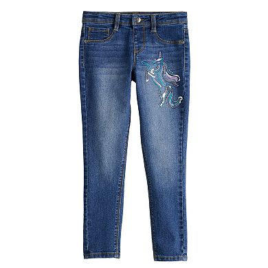 Girls 4-12 Sonoma Goods For Life® Sequined Unicorn Skinny Jeans