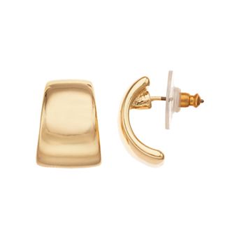 Nine West Gold-Tone Smooth Button Earrings