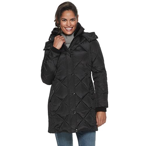 Petite TOWER by London Fog Quilted Hooded Puffer Jacket