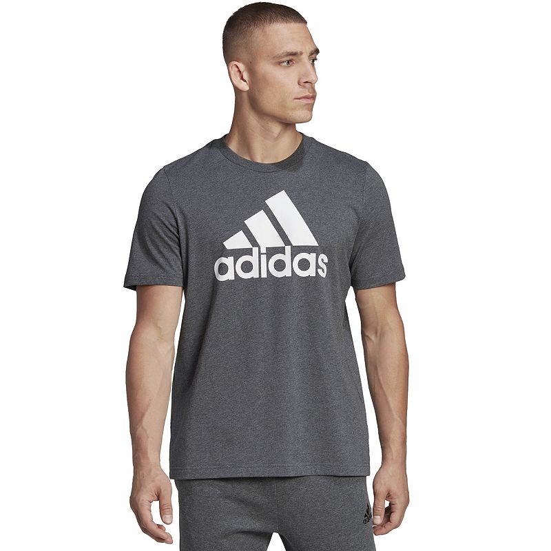 Big & Tall adidas Logo Tee, Mens, Size: Large Tall, Dark Grey