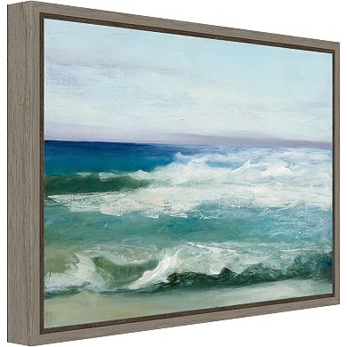 Amanti Art Azure Ocean Canvas Framed Wall Art
