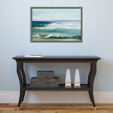 Amanti Art Azure Ocean Canvas Framed Wall Art