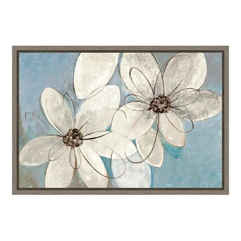 Amanti Art Neutral Floral Canvas Framed Wall Art